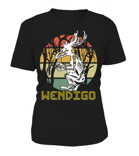 Vintage Folk Wendigo Halloween Cryptid Monster Women's T-Shirt