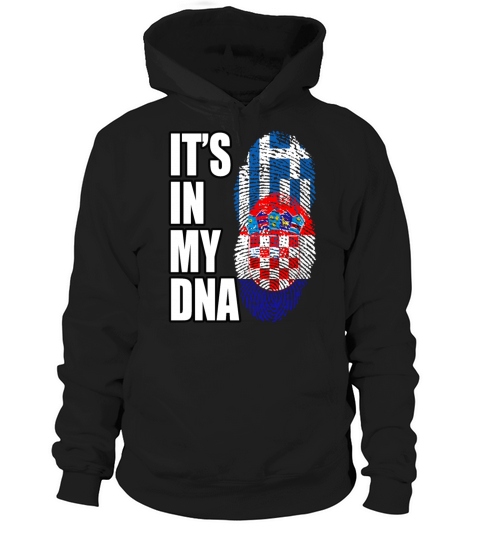 Greek And Croatian Mix Heritage DNA Flag Hoodie Unisex