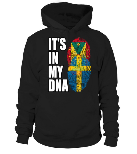 Grenadian And Swedish Mix Heritage DNA Flag Hoodie Unisex