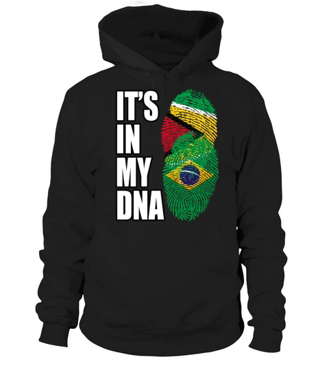 Guyanese And Brazilian Mix Heritage DNA Flag Hoodie Unisex