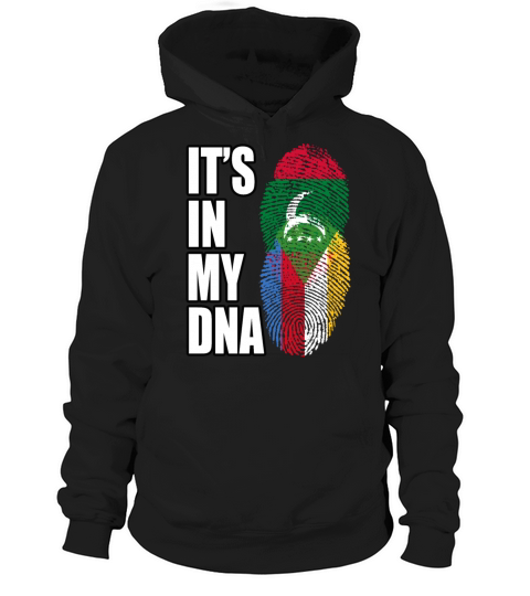 Maldivian And Comoran Mix Heritage DNA Flag Hoodie Unisex