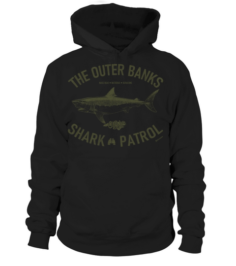 Outer Banks Shark Patrol OBX Vintage Army Green Hoodie Unisex