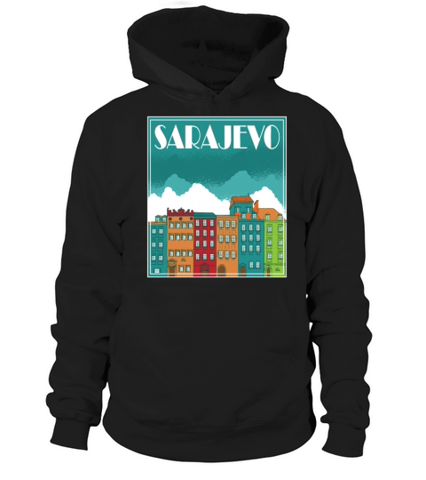 Sarajevo Landscape Vintage Art Hoodie Unisex
