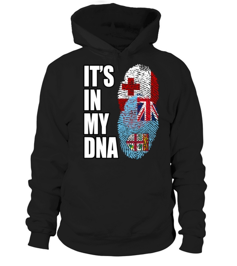 Tongan And Fijian Mix Heritage DNA Flag Hoodie Unisex