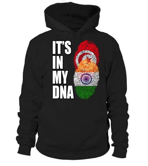 Tunisian And Indian Mix Heritage DNA Flag Hoodie Unisex