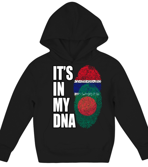 Gambian And Bangladeshi Mix Heritage DNA Flag Kids Hoodie