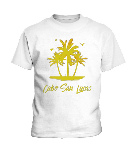 Cabo San Lucas Mexico - Gold Palm Tree Tropical Sun T-Shirt Kids T-Shirt