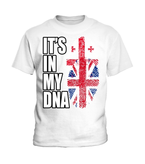 Georgian And British Mix Heritage DNA Flag Kids T-Shirt