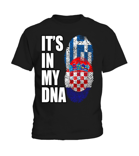 Greek And Croatian Mix Heritage DNA Flag Kids T-Shirt