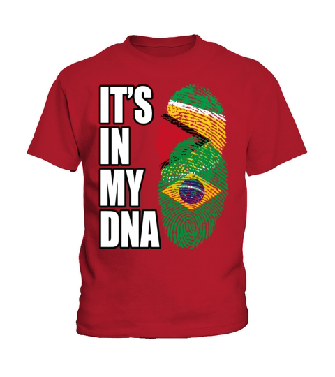 Guyanese And Brazilian Mix Heritage DNA Flag Kids T-Shirt