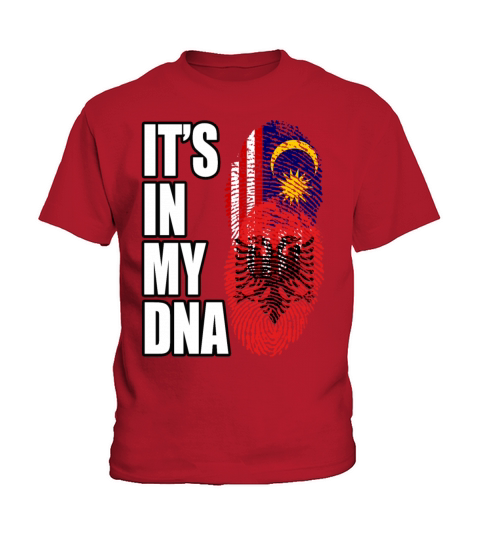 Malaysian And Albanian Mix Heritage DNA Flag Kids T-Shirt