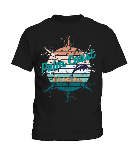 Palm Coast Florida Retro Vintage Exploding Sunset Kids T-Shirt
