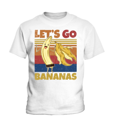Retro Lets Bananas Funny Stripped Banana Kids T-Shirt