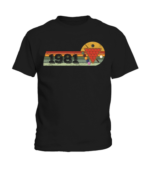 Snooker Snooker-game Vintage born 1981 Birthday Kids T-Shirt