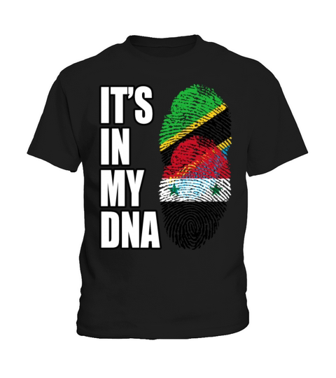 Tanzanian And Syrian Vintage Heritage DNA Flag Kids T-Shirt
