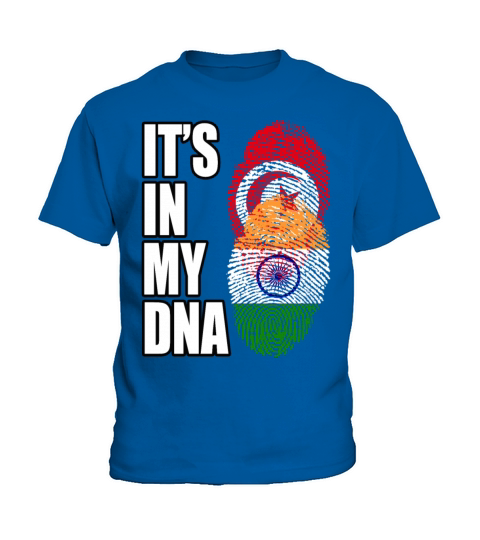 Tunisian And Indian Mix Heritage DNA Flag Kids T-Shirt