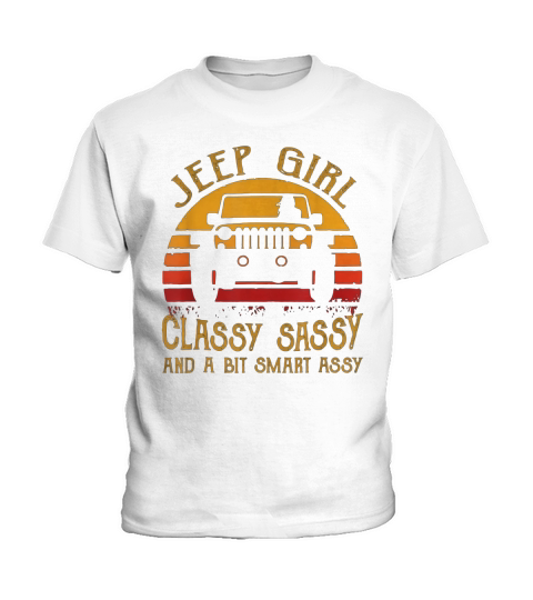 Vintage Jeep Girl Classy Sassy And A Bit Smart Assy Kids T-Shirt