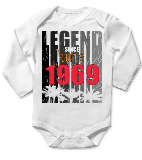 1969 vintage born in June gift Long Sleeve Baby One-Piece