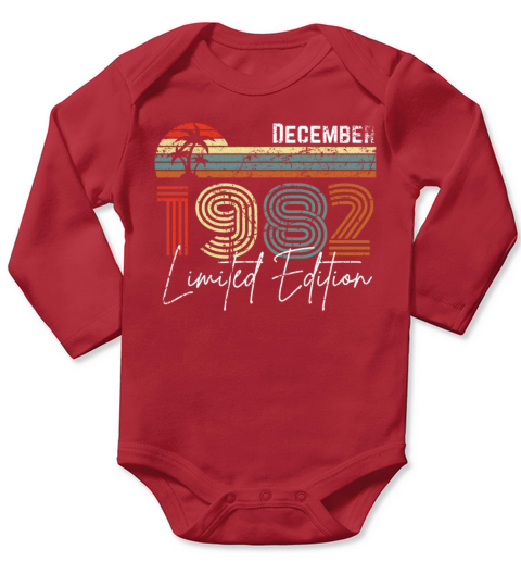 40 Years December 1982 Vintage Limited Edition Long Sleeve Baby One-Piece