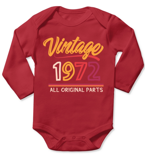 50th Birthday Vintage 1972 Limited Edition Long Sleeve Baby One-Piece