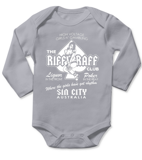 ACDC inspired RIFF RAFF strip club Sin City Long Sleeve Baby One-Piece
