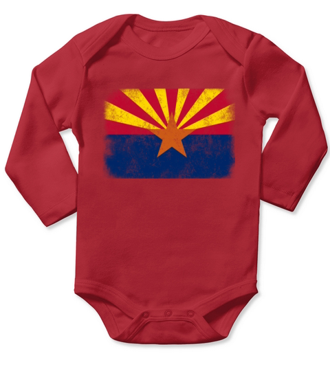 America US Flag Distressed State Flag Arizona Long Sleeve Baby One-Piece