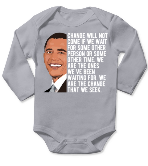 Barack Obama Slogan Change Long Sleeve Baby One-Piece