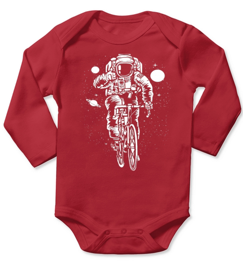 Bike T-Shirt Biking Astronaut Fun Bicycle Space Cycling Tee Long Sleeve Baby One-Piece