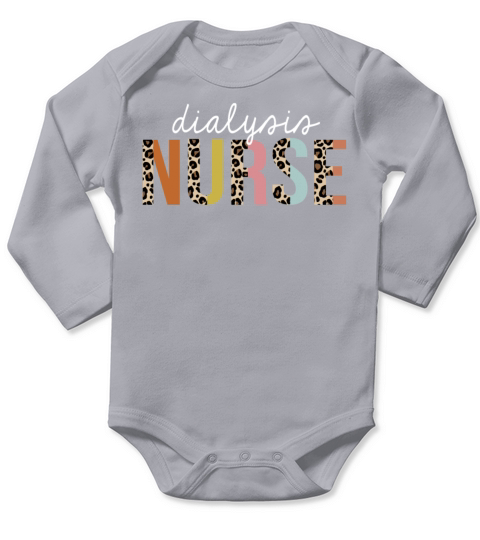 Dialysis Nurse Colorful Leopard Print Funny Long Sleeve Baby One-Piece