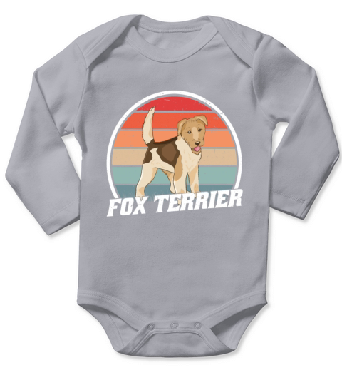Fox Terrier Vintage Wirehaired Pointer Retro Long Sleeve Baby One-Piece