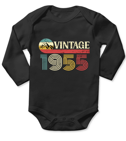 Funny Birthday Born in 1955 Limited Edition Long Sleeve Baby One-Piece