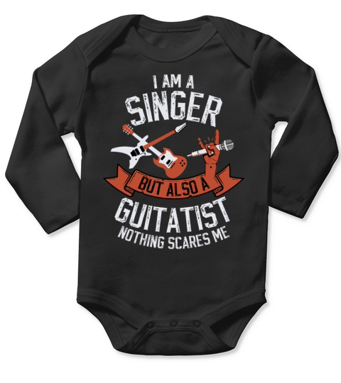 gift singer guitarist vintage guitar Long Sleeve Baby One-Piece