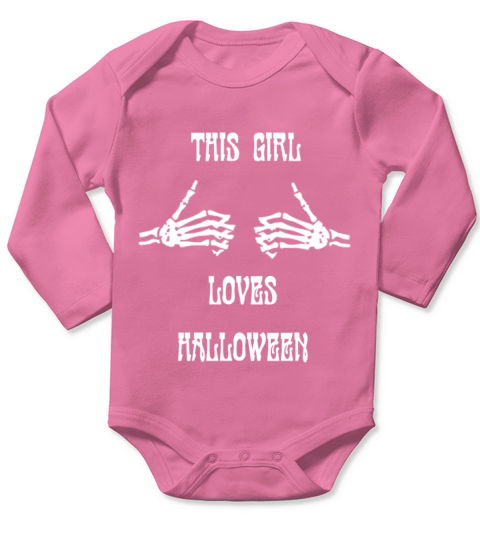 Halloween - This girl loves halloween awesome te Long Sleeve Baby One-Piece
