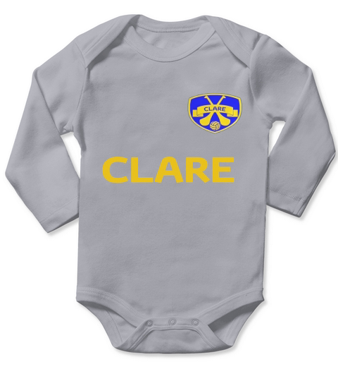 Ireland - County Clare Football and Hurling T-Shirt Long Sleeve Baby One-Piece