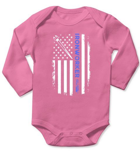 Ironworker Flag Shirt T-Shirt Long Sleeve Baby One-Piece