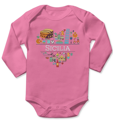 J&#39;aime l&#39;Italie Sicilia Sicilia Love T-shirt fierté Long Sleeve Baby One-Piece