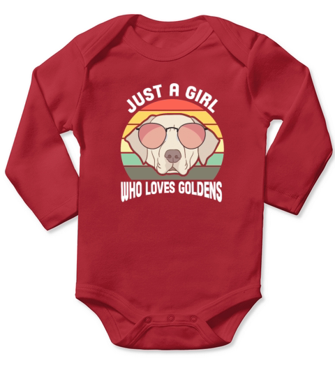 Just A Girl Who Loves Goldens Retro Vintage Long Sleeve Baby One-Piece