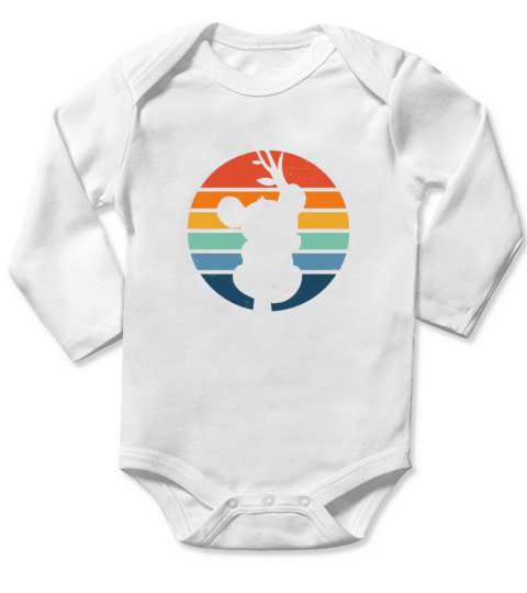 Koala Silhoutte Retro Long Sleeve Baby One-Piece