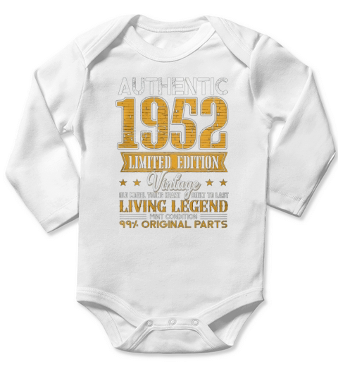 Legends Vintage Made In 1952 Long Sleeve Baby One-Piece