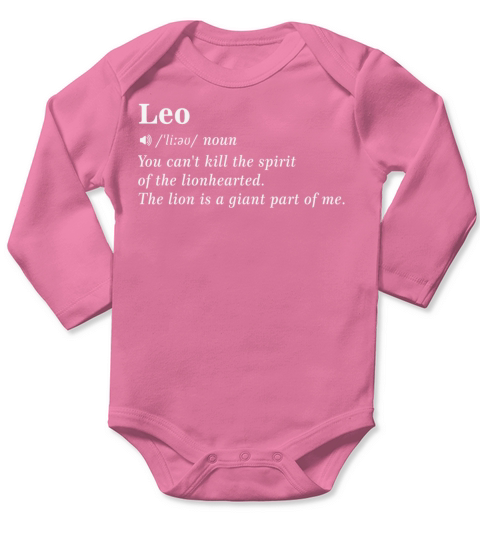 Leo Zodiac Definition Quotes Long Sleeve Baby One-Piece