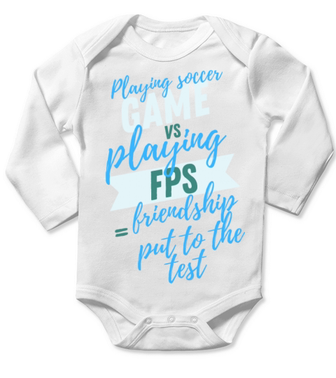 Soccer games vs Fps Long Sleeve Baby One-Piece