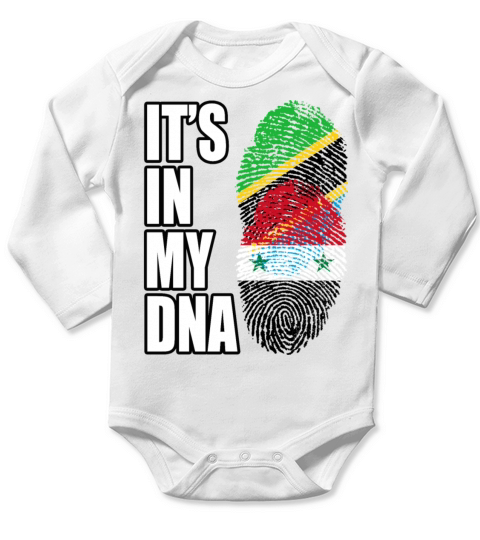 Tanzanian And Syrian Vintage Heritage DNA Flag Long Sleeve Baby One-Piece