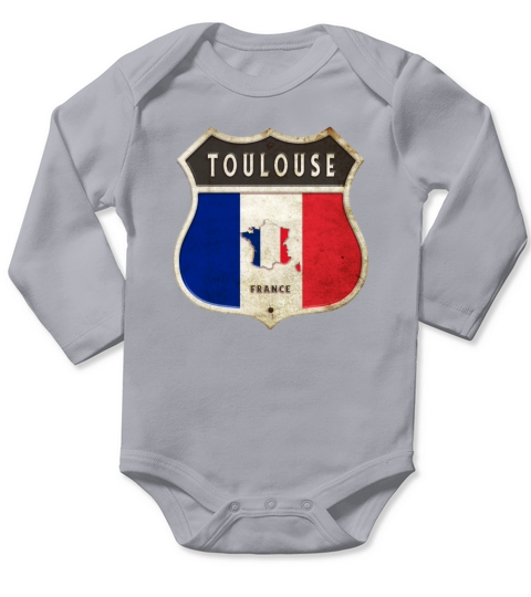 Toulouse France coat of arms flags design Long Sleeve Baby One-Piece
