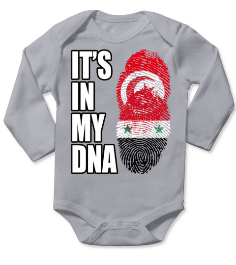 Tunisian And Syrian Mix Heritage DNA Flag Long Sleeve Baby One-Piece