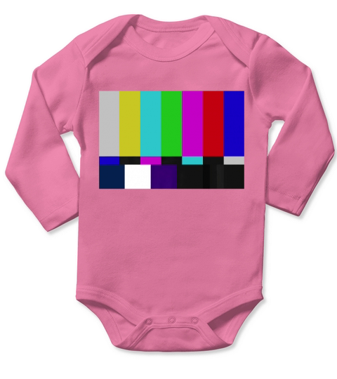 TV Test Pattern Color Bars T-Shirt Long Sleeve Baby One-Piece