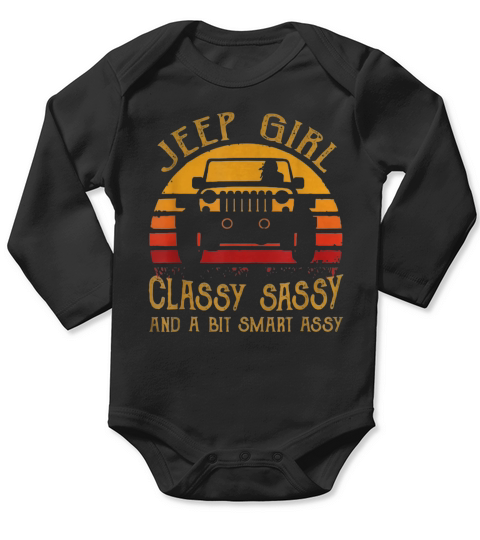 Vintage Jeep Girl Classy Sassy And A Bit Smart Assy Long Sleeve Baby One-Piece