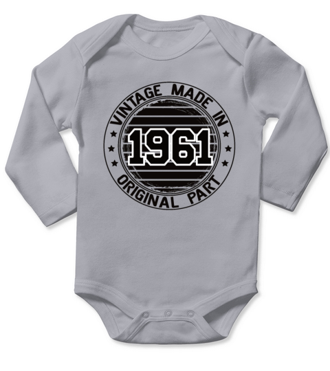 Vintage Made In 1961 Original Part Birthday 1961 Long Sleeve Baby One-Piece
