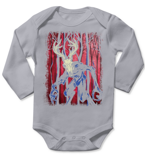 Wendigo Folk Creature Forest Halloween Cryptid Long Sleeve Baby One-Piece