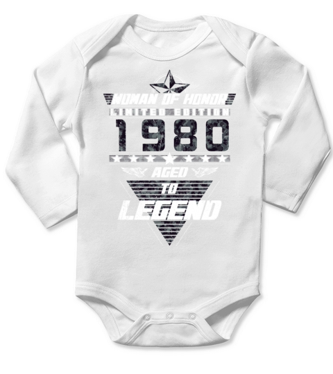 Woman of Honor 1980 Birthday Gift Women Camouflage Long Sleeve Baby One-Piece