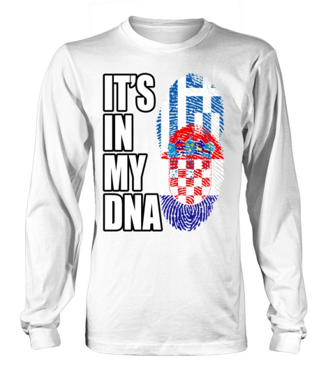 Greek And Croatian Mix Heritage DNA Flag Long sleeved Unisex